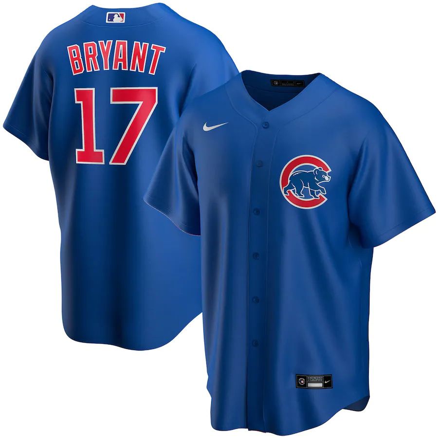 Mens Chicago Cubs #17 Kris Bryant Nike Royal Alternate Replica Player Name MLB Jerseys->chicago cubs->MLB Jersey